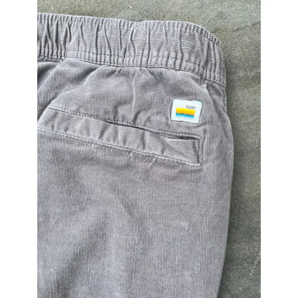 Vuori Men's Optimist Corduroy Drawstring Pants Grey Medium
